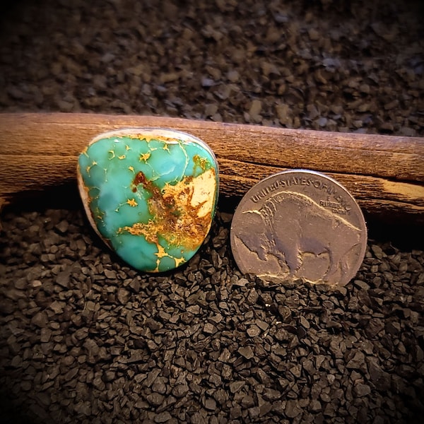 Stone Mountain High Grade Webbed Turquoise Cabochon. 22.1 Carats. Old Stock American Turquoise.  Natural Gem Grade Turquoise.