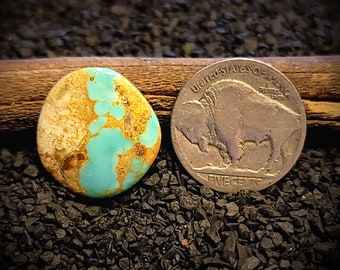 Rare Kings Manassa Turquoise. Turquoise Cabochon. 10.2 Carats. Old Stock Real American Turquoise. Colorado Turquoise. High Grade Turquoise.
