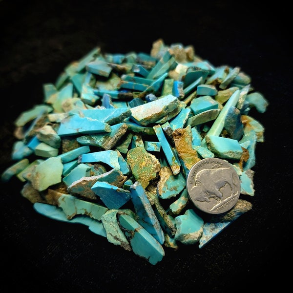 Lot of Rough American Old Stock Turquoise Pieces. Old Stock Turquoise. 200+ grams High Grade American Turquoise. Real Turquoise.