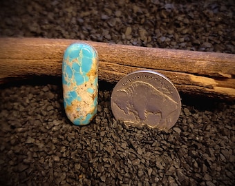 Rare Pilot Mountain Turquoise. Turquoise Cabochon. 11 Carats. Old Stock Real American Turquoise. Nevada Turquoise. High Grade Turquoise.