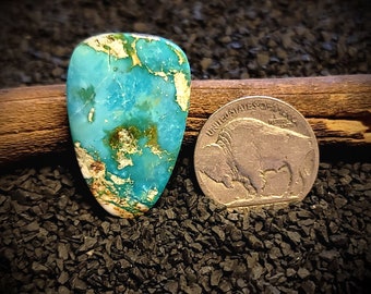 Stone Mountain High Grade Webbed Turquoise Cabochon. 23.2 Carats. Old Stock American Turquoise.  Natural Gem Grade Turquoise.