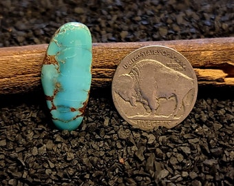 Rare Pilot Mountain Turquoise. Turquoise Cabochon. 7.7 Carats. Old Stock Real American Turquoise. Nevada Turquoise. High Grade Turquoise.
