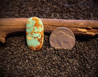 Super Rare Hachita Turquoise. Turquoise Cabochon. New Mexico Turquoise. 15.95 Carats. Old Stock. High Grade American Turquoise.