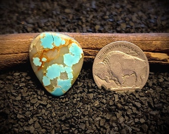 Number 8 Turquoise. Old Stock Turquoise Cabochon. 14.7 Carats. Nevada Turquoise. Real Turquoise. American High Grade Turquoise.