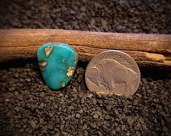 Rare Cerrillos Turquoise. Turquoise Cabochon. 9.85 Carats. Old Stock. American High Grade Turquoise. New Mexico Turquoise.