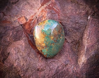 Royston Web Turquoise High Grade Cabochon. 11.1 Carats. Old Stock Nevada Gemstone Cab.