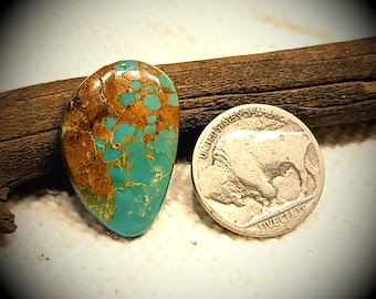 Rare Pilot Mountain Turquoise. Green Turquoise Cabochon. 14 Carats. Old Stock American Turquoise. Nevada Turquoise. High Grade Turquoise.