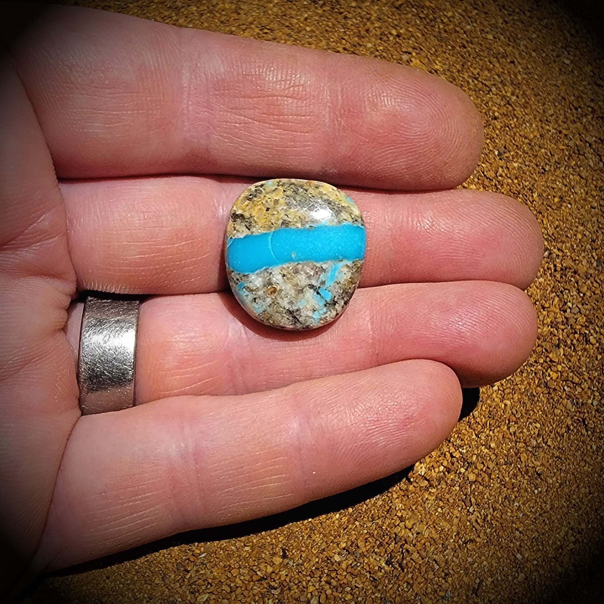 Rare Morenci Turquoise. Turquoise Cabochon. 19.7 Carats. Old Stock