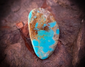 Royston Turquoise Webbed Blue Cabochon, 10 Carats, Nevada High Grade Gemstone Cab