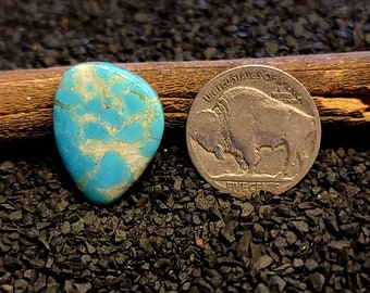Rare Pilot Mountain Turquoise. Turquoise Cabochon. 11.25 Carats. Old Stock Real American Turquoise. Nevada Turquoise. High Grade Turquoise.