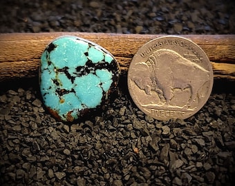 Rare Blue Diamond Webbed Turquoise Cab. Blue Turquoise Cabochon. 11.15 Carats. Old Stock High Grade American Turquoise. Nevada Turquoise.