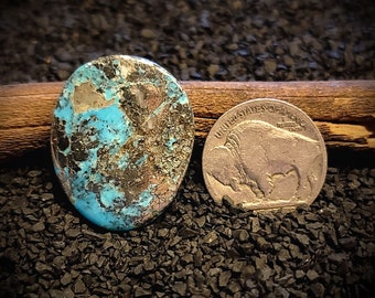 Rare Morenci Turquoise. Turquoise Cabochon. 29 Carats. Old Stock. Real American Turquoise. Arizona Turquoise. High Grade Turquoise.
