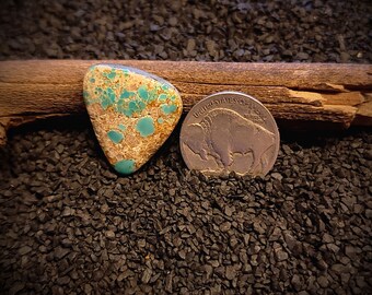 Rare Pilot Mountain Turquoise. Turquoise Cabochon. 13.35 Carats. Old Stock Real American Turquoise. Nevada Turquoise. High Grade Turquoise.