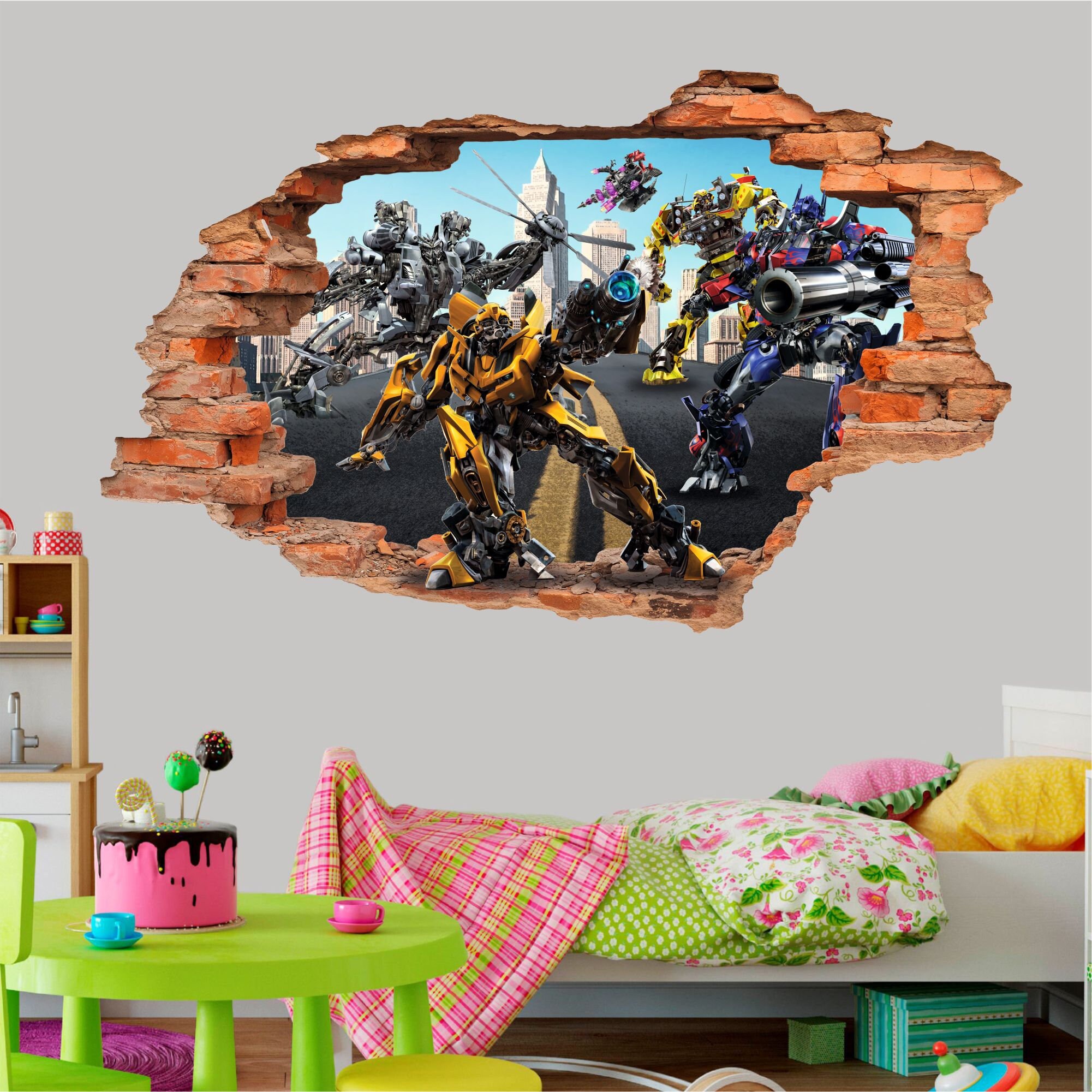 Transformers Wall Sticker Wall Decal Wall Decor Wall Art Wall Etsy