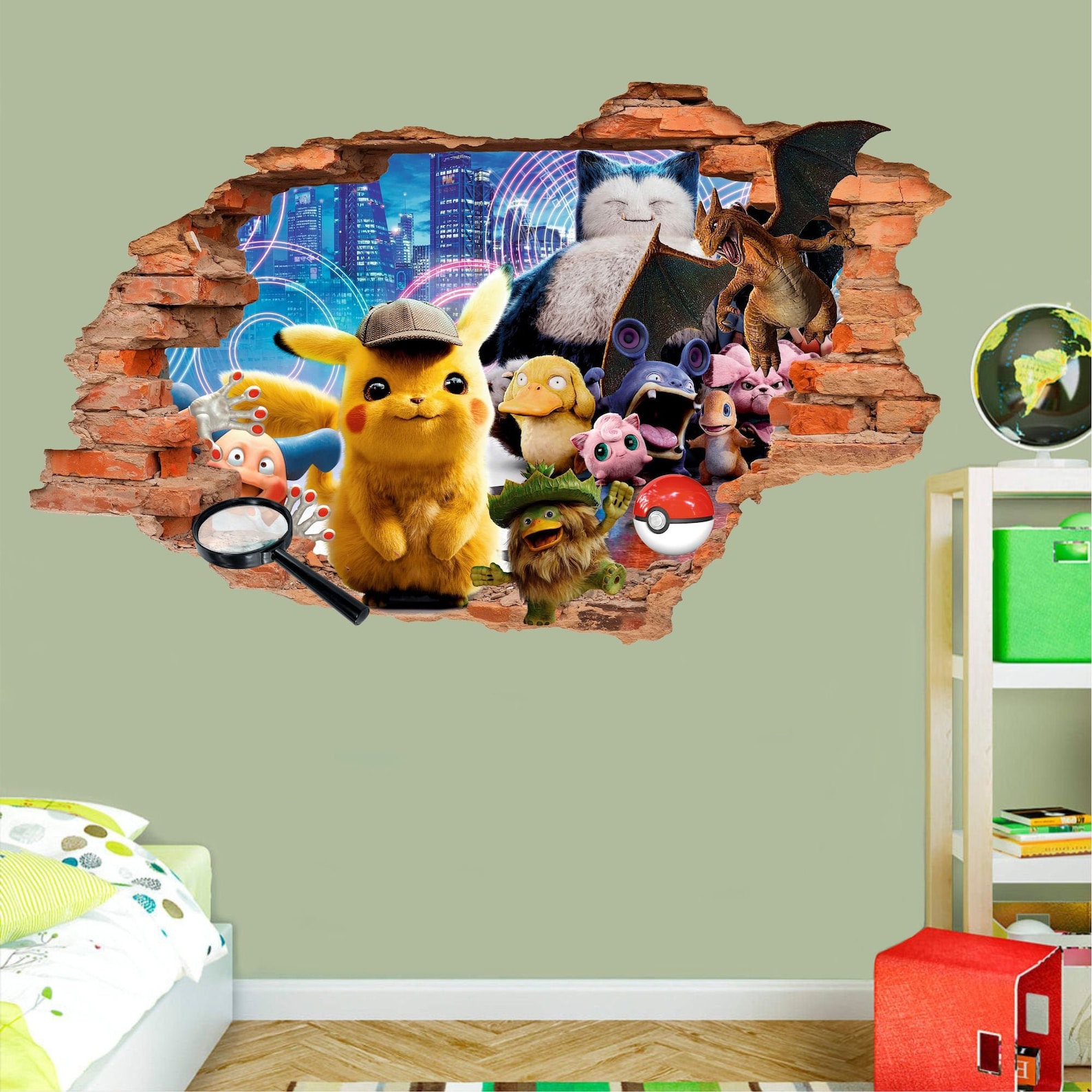Pokemon Wall Sticker Wall Decal Wall Decor Wall Art Wall Etsy
