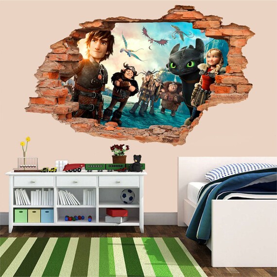 How To Train Your Dragon Wall Sticker Wall Decal Wall Decor Etsy