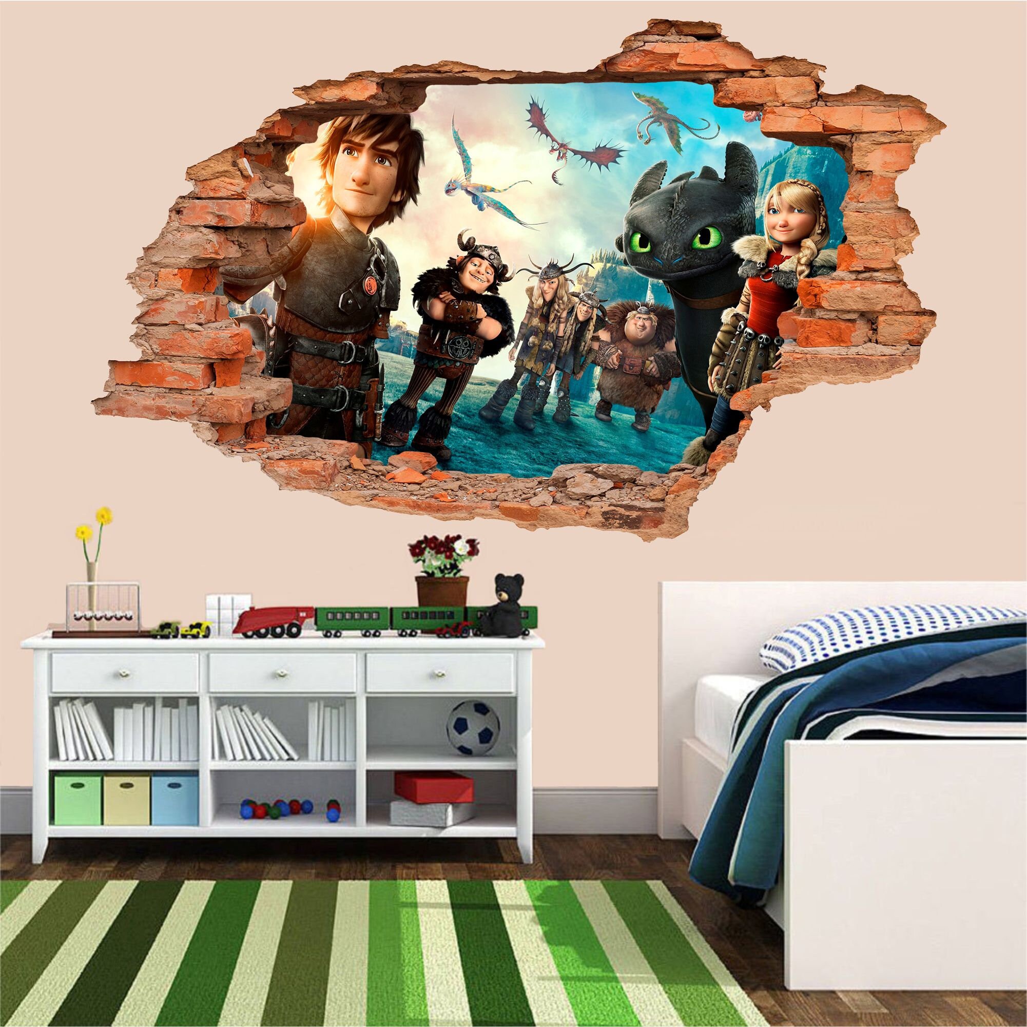 How To Train Your Dragon Wall Sticker Wall Decal Wall Decor Etsy