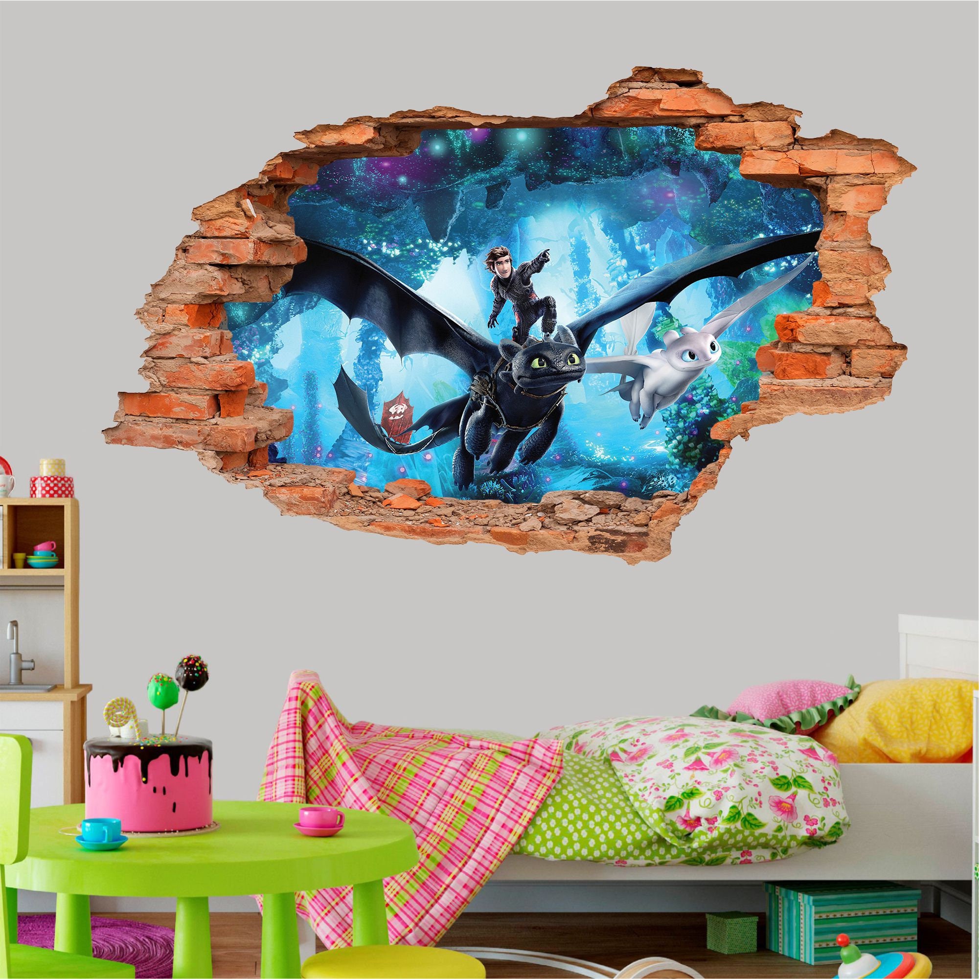 How To Train Your Dragon Wall Sticker Wall Decal Wall Decor Etsy