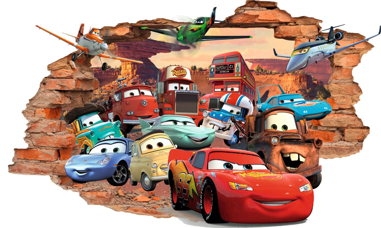 Disney Cars Lightning McQueen Wall Sticker Wall Decal Wall Etsy