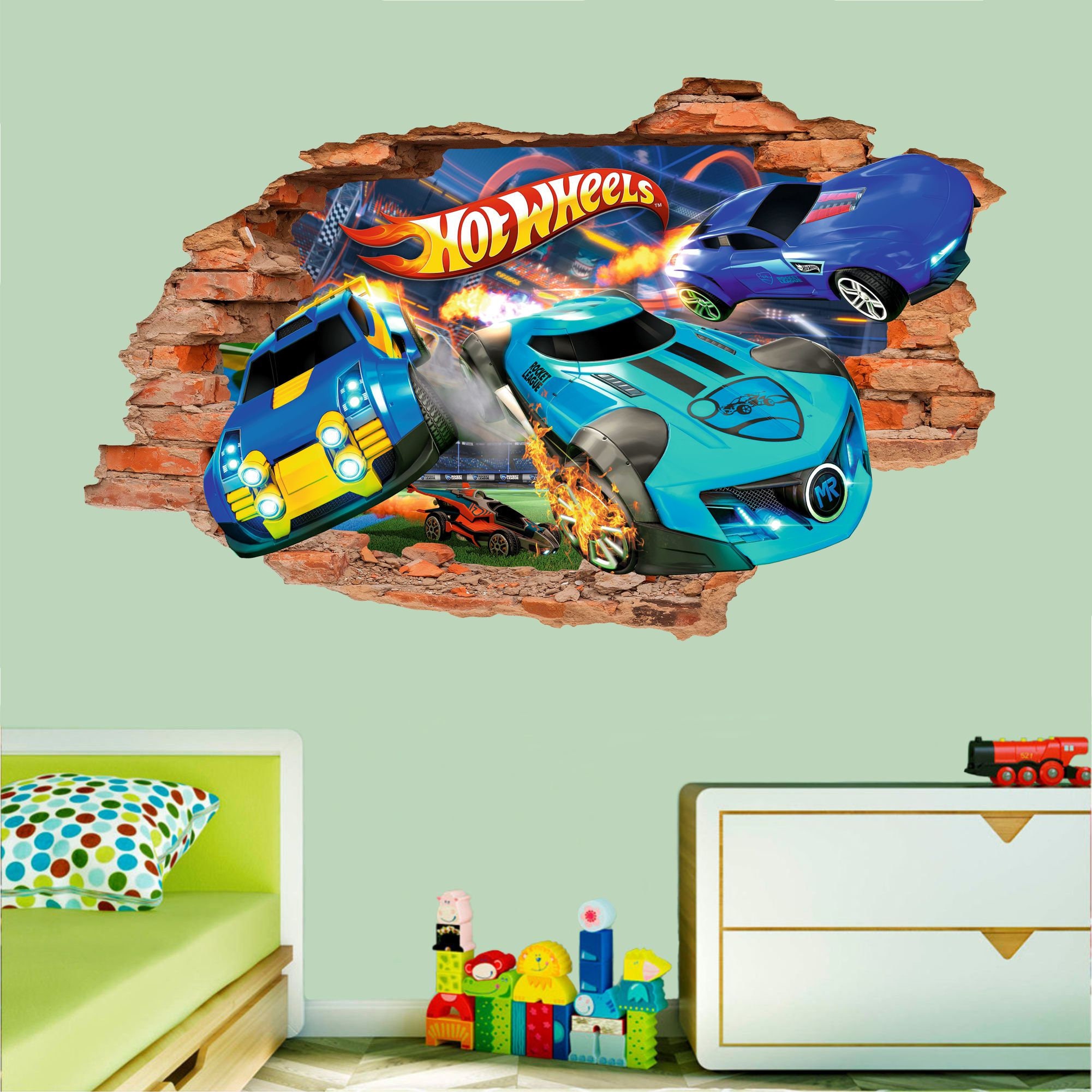 Hot Wheels Wall Sticker Wall Decal Wall Decor Wall Art Wall Etsy