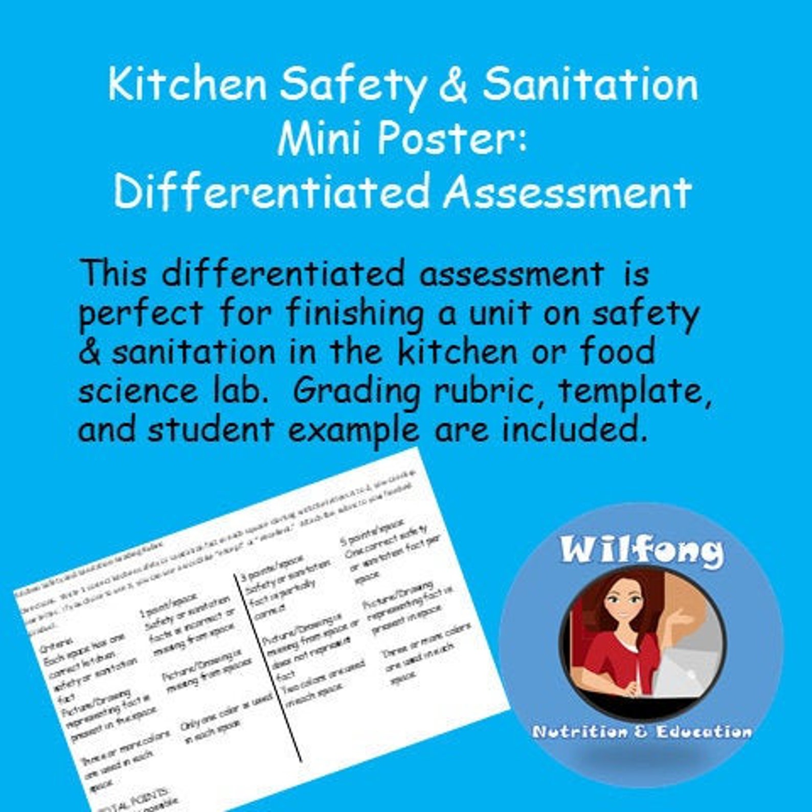 Kitchen Safety & Sanitation Mini Poster Differentiated Etsy