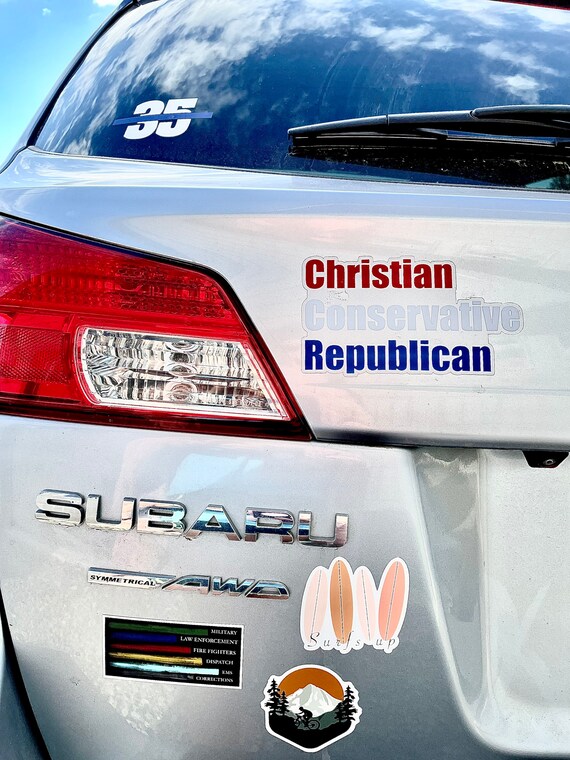 Republican Bumper Stickers On Car