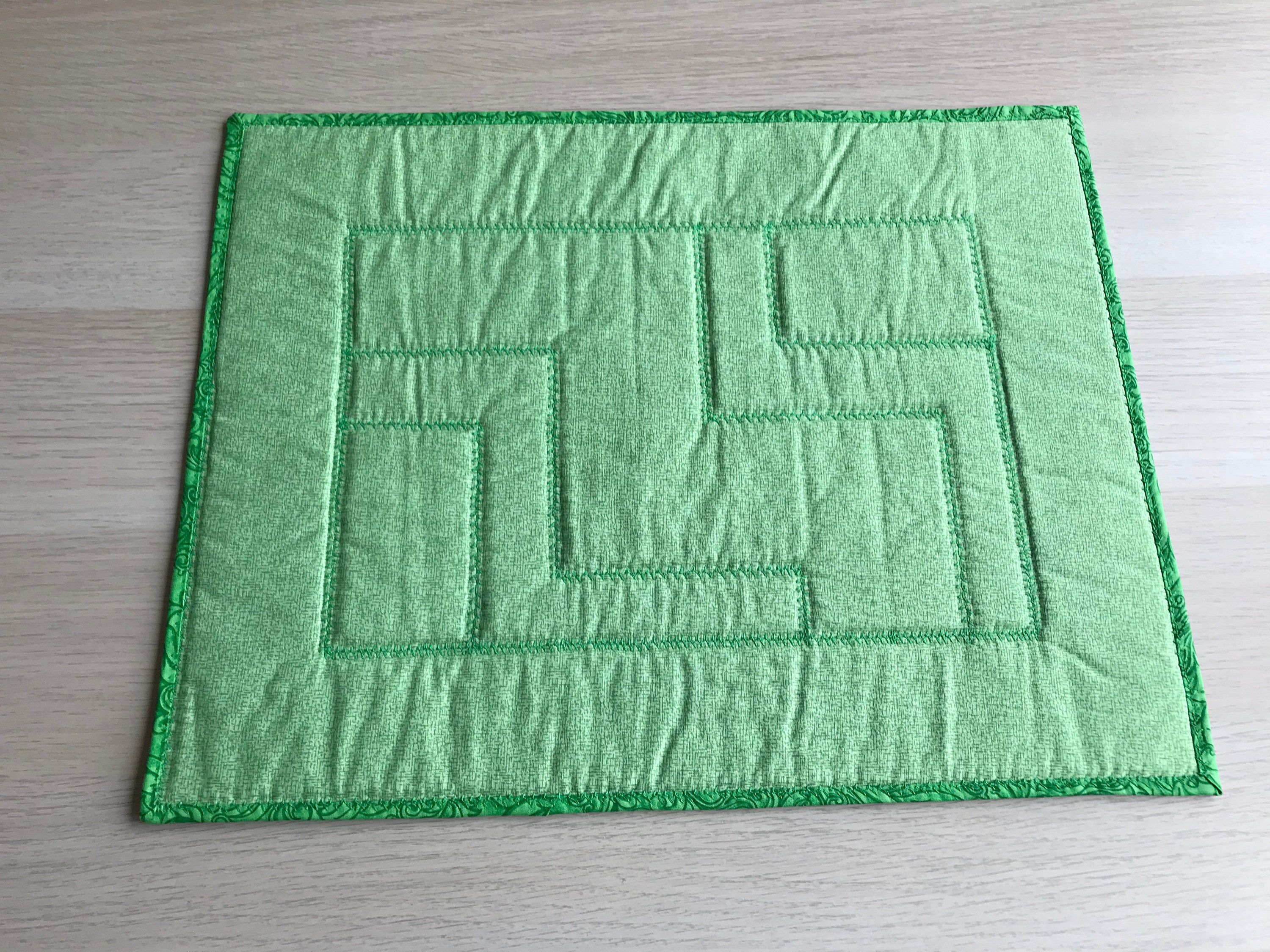 Dinner Placemats Set Of 4 Green Table Mats Patchwork Place Etsy