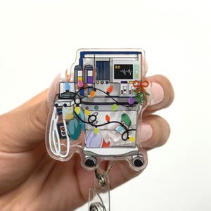 Christmas Anesthesia Machine Shaker Badge reel