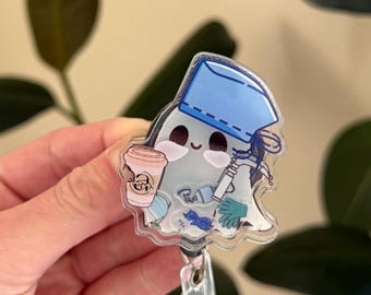 CRNA GHOST Shaker Badge Reel- (Halloween edition)