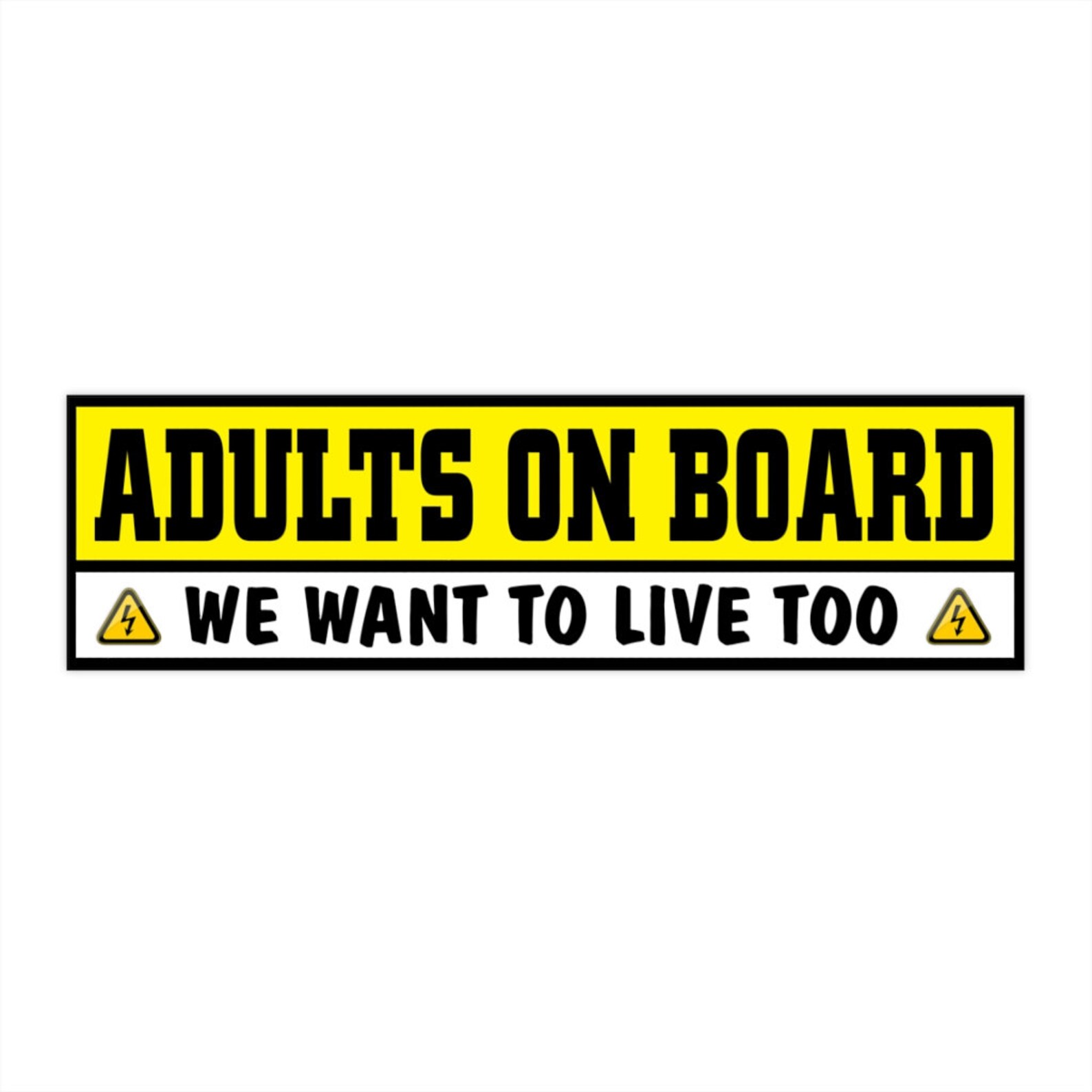 Bumper Sticker Adults on board 11.5 3 Etsy