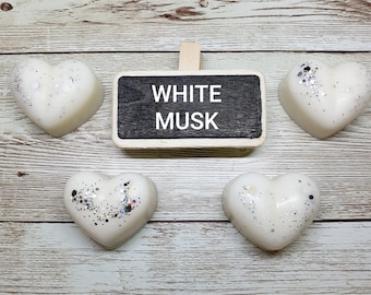 White Musk parfumé Soy Wax Melt, set de 4, parfum inspiré du designer, cadeau keyworker, cadeau de fête des mères,