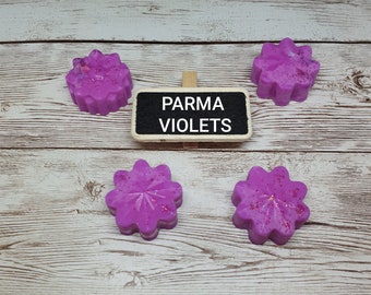 Parma Violets parfumé Soy Wax Melt, ensemble de 4 cires fondues, rappelant les bonbons d’enfance, cadeau keyworker, coffret cadeau, parfum d’intérieur,