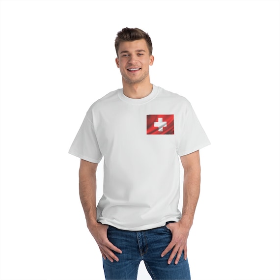 Beefy-T® Short-Sleeve T-Shirt - show your love for Switzerland, beach, summer, gym, working out, outdoors, camping, party, suisse, schweiz