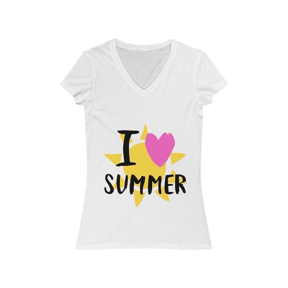 Women's Jersey Short Sleeve V-Neck Tee - Summer- summer gift idea, vacation, holidays, fun, birthday, travel, fly