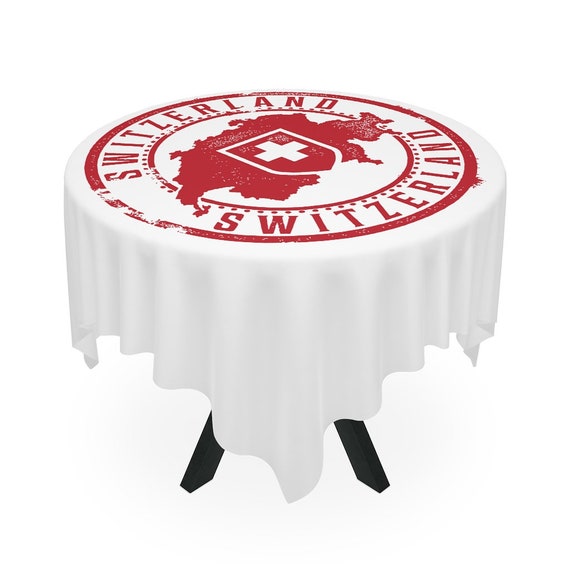 Table Cloth - Switzerland, Suisse, Svizzera, Swiss Abroad, gift, family, travel, vacation, Christmas, Alps