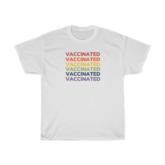 Unisex Heavy Cotton Tee - vaccine, vaccinated, 2021, covid-19, covid, shot, spring, summer, fun, gift idea, t-shirt, pride, lgbtq