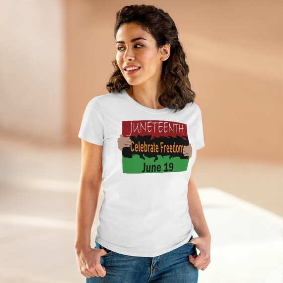Women's Heavy Cotton Tee - Juneteenth- celebrate, gift idea, fun, funny, inclusiveness, diversity