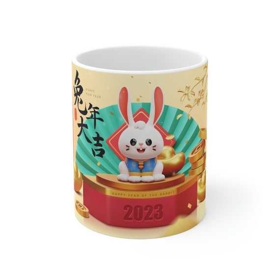 Mug 11oz - chinese new year, rabbit, year of the rabbit, 2023, vietnam, korea, taiwan, china, new year, gift, family, friend, v10, lunar