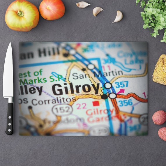 Cutting Board - Gilroy, California, 95020, gift idea, travel, business, souvenir, kitchen, cooking