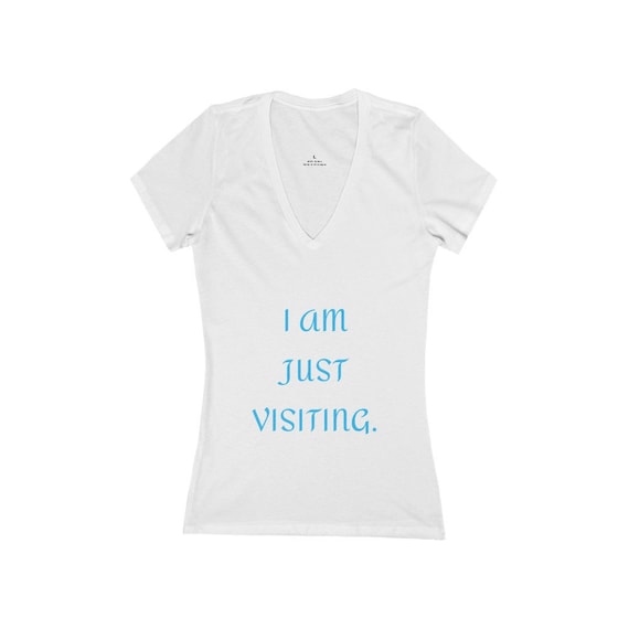 Women's Jersey Short Sleeve Deep V-Neck Tee - 183- summer gift idea, vacation, holidays, fun, birthday, travel, fly