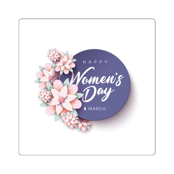 Square Stickers - woman, women, celebrate, march 8th, women's day, community, pride, march, fight, equality