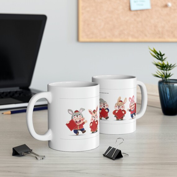 Mug 11oz - chinese new year, rabbit, year of the rabbit, 2023, vietnam, korea, taiwan, china, new year, gift, family, friend, v5,lunar