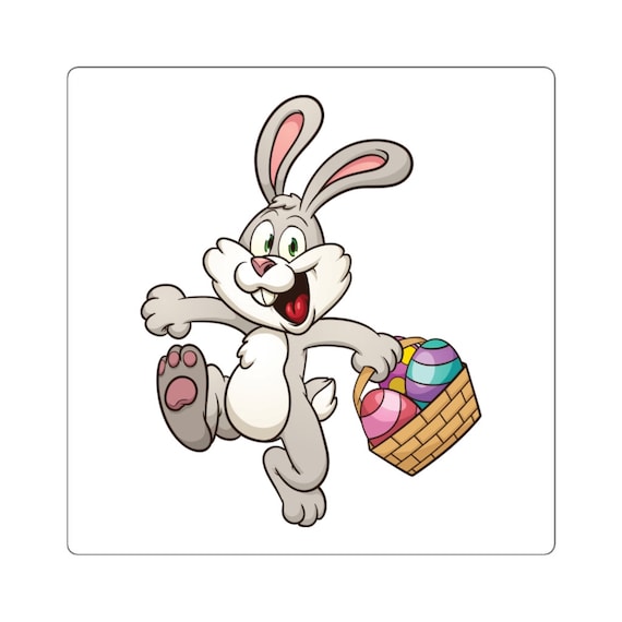 Square Stickers - easter, happy easter, bunny, rabbit, eggs, celebrate, family, fun, church, kids, children