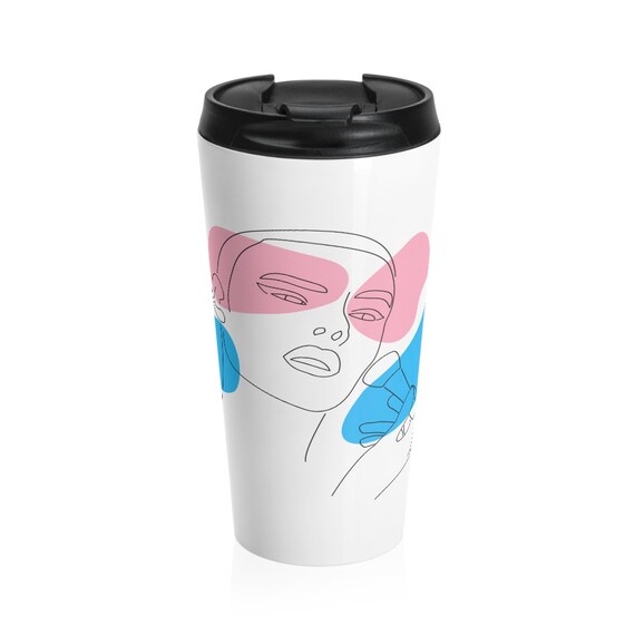 Stainless Steel Travel Mug - LGBTQ+, non-binary, fluid, gift idea, transgender, gender neutral