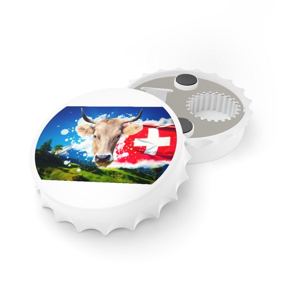Bottle Opener - Switzerland, Swiss, birthday, gift, holidays, celebrate, friendship, Schweiz, Suisse, holiday, vacation, souvenir, cow