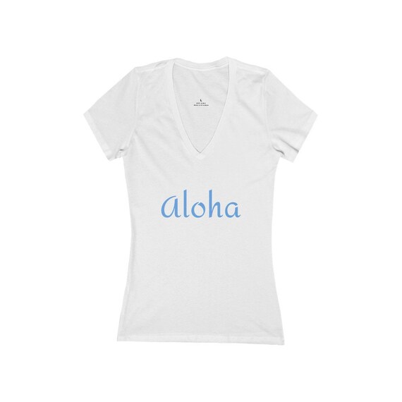 Women's Jersey Short Sleeve Deep V-Neck Tee - 189