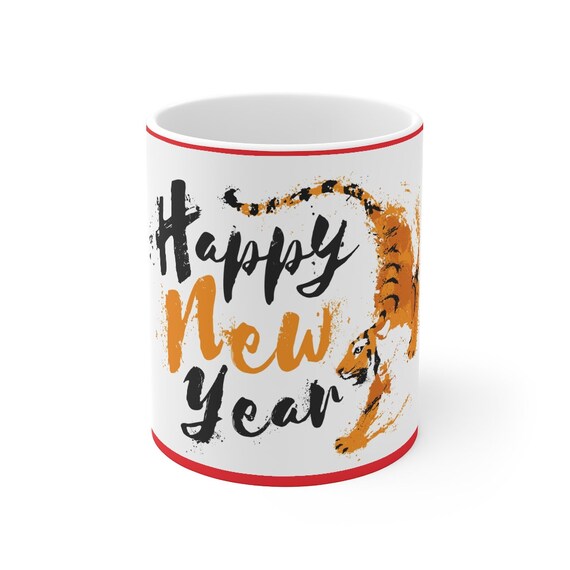 V1 Mug 11oz - Chinese New Year 2022, lunar year, year of the tiger, tiger, celebrate, vietnam, china, taiwan, korea, asia