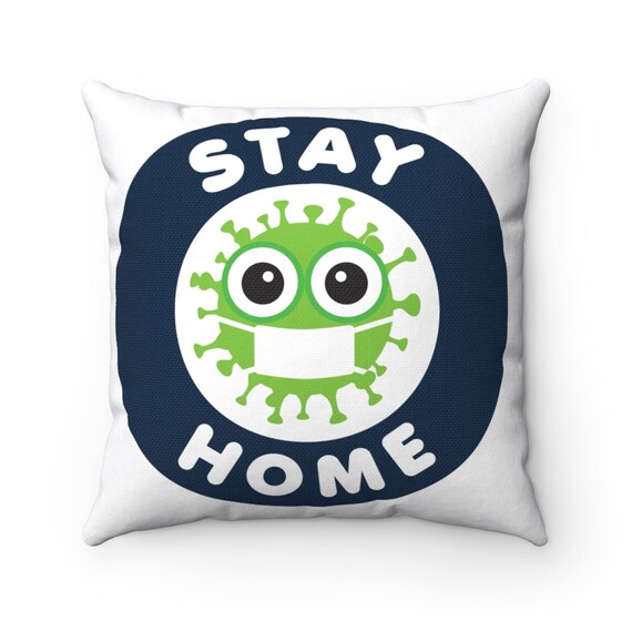 Spun Polyester Square Pillow - P9- I'm over 2020, zoomed out, covid, stay-at-home, corona