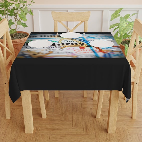 Table Cloth - Gilroy, 95020, California, family, friends, gift, souvenir