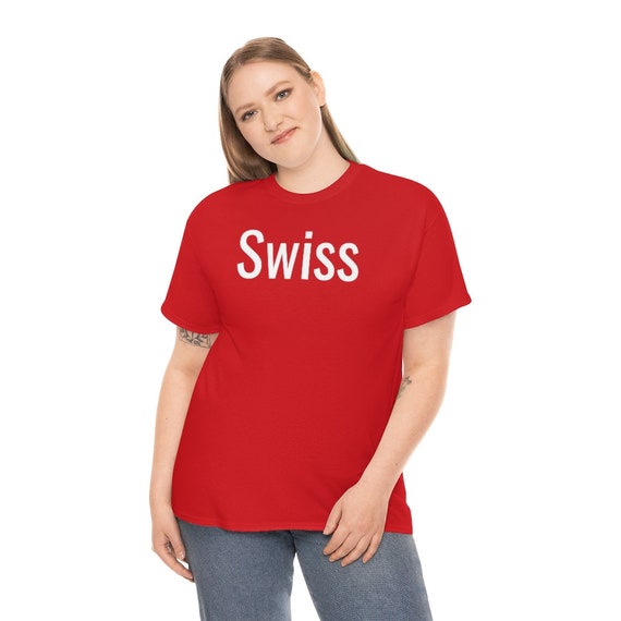 Unisex Heavy Cotton Tee - Swiss, Switzerland, Schweiz, Suisse, Svizzera, Pride, proud, Swiss abroad, August, 1st August